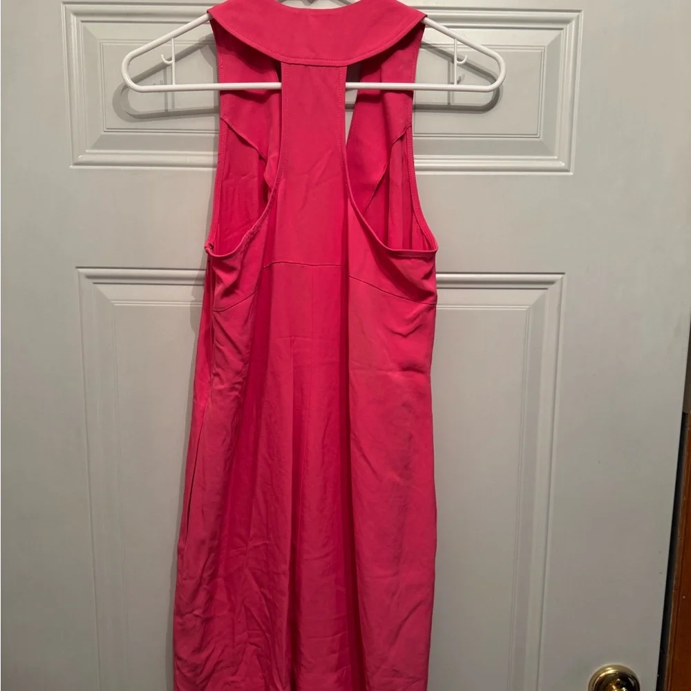 Banana Republic NWT Hot Pink V-Neck Racerback Sleeveless Pockets  Dress Sz 4 - Picture 6 of 6